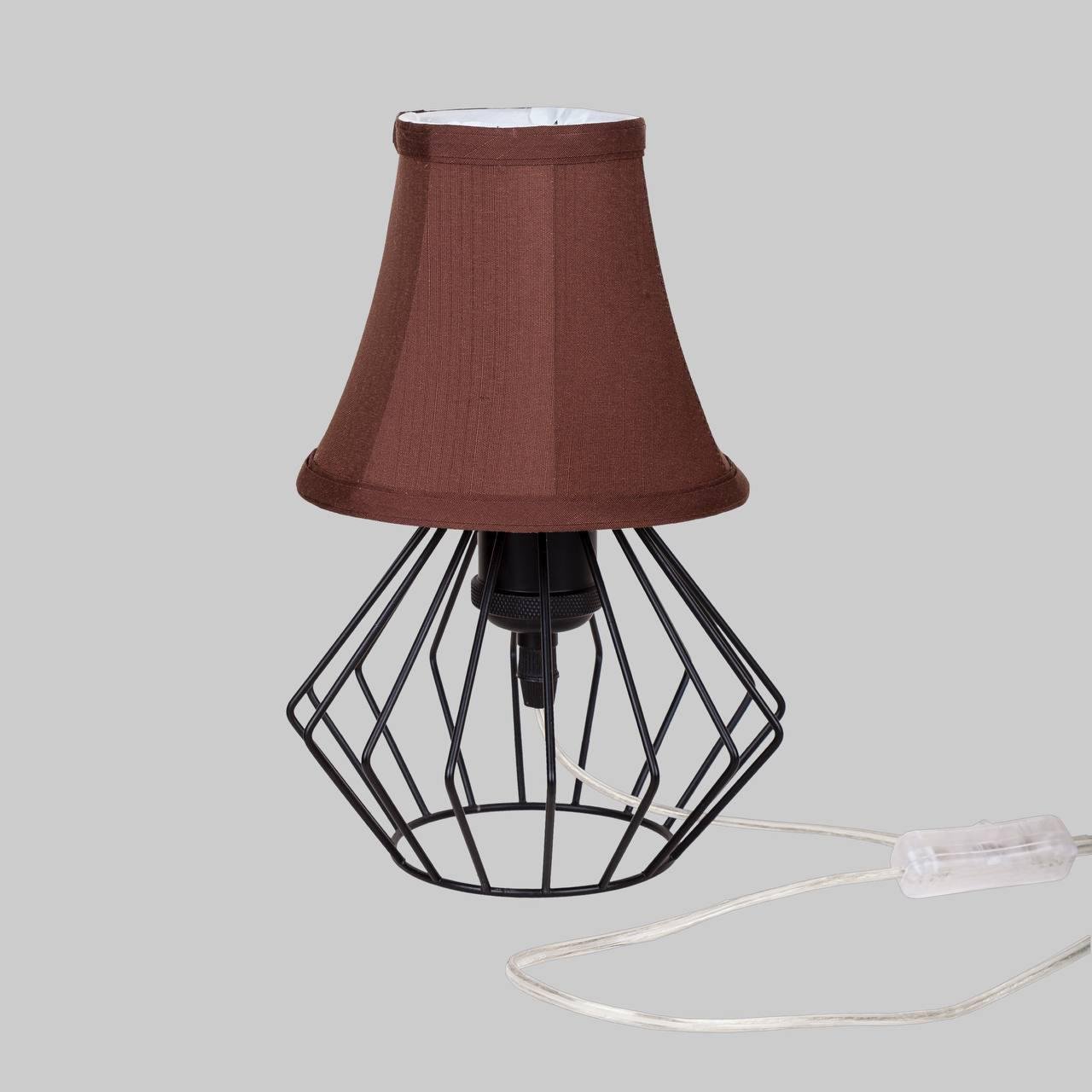 Лампа/нічник настільна з абажуром Коричневий (56-T108F01 BK+BR)