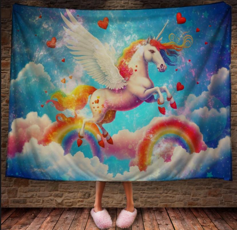 Плед с 3D принтом Единорог Смилл 150х200 см (epi_1887) Плед с 3D принтом Единорог Смилл 150х200 см (epi_1887)