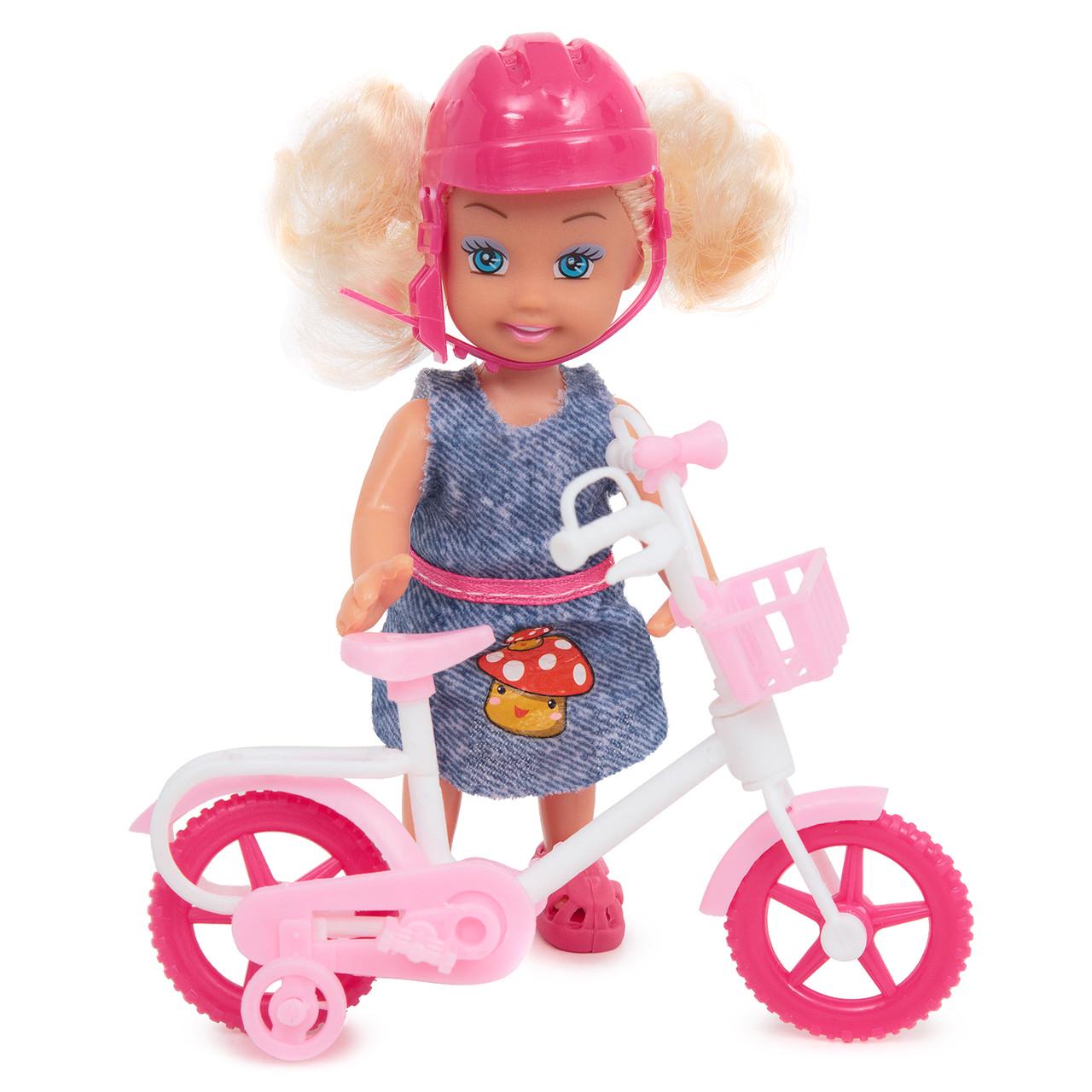 Кукла 899-25 с велосипедом и шлемом