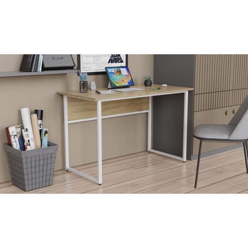 Компьютерный стол Ferrum-decor Kodi метал/ДСП 16 мм Белый/Дуб сонома (FRD-101186)