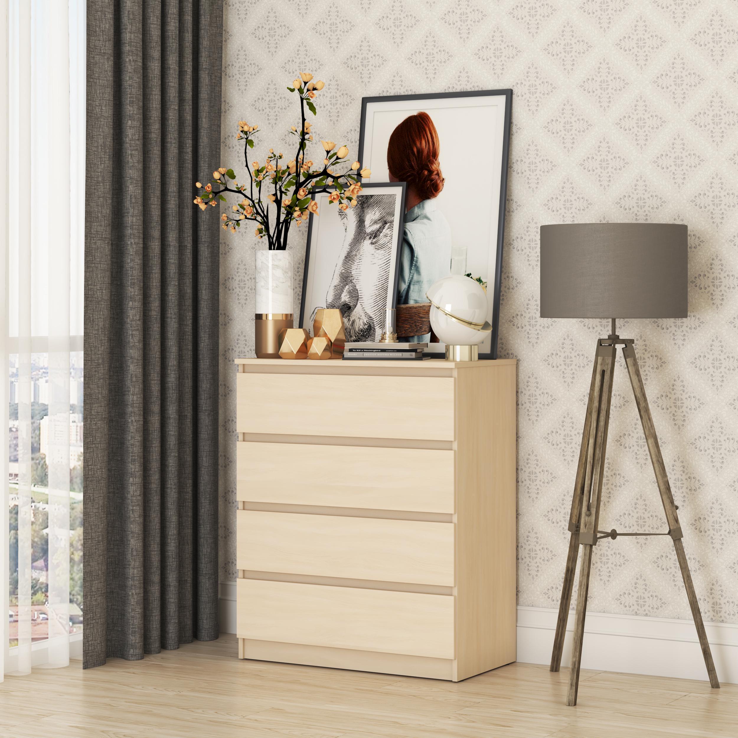 Комод в спальню MebelStar Нео 4Ш 80x43x98 см Дуб молочний (MBS-1069)