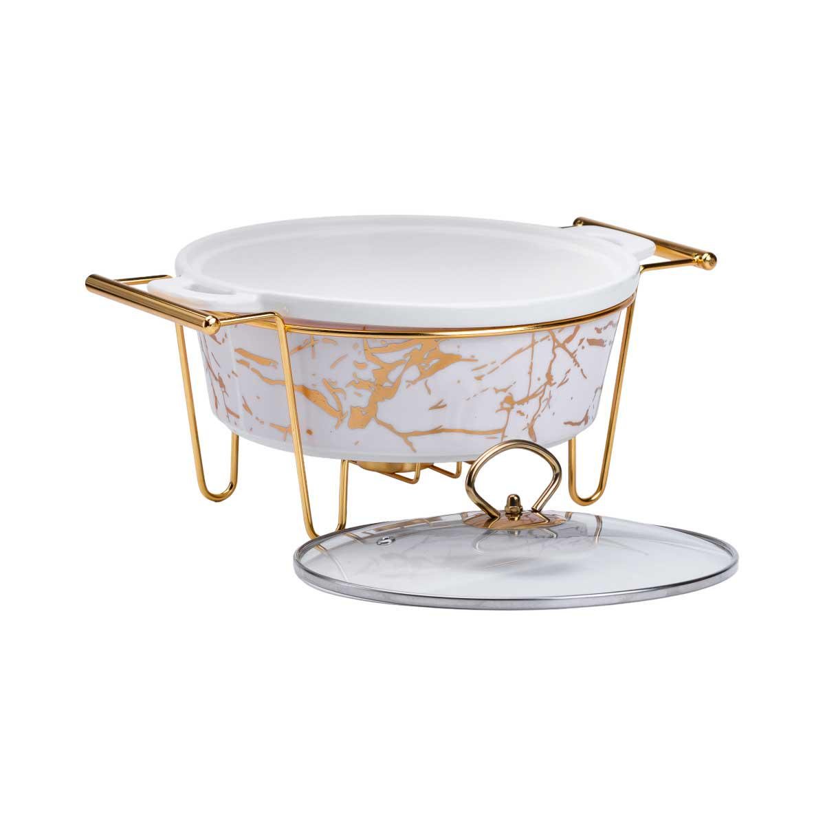 Мармит круглый керамический с подогревом 31x24x18 см 1,5 л (4816)