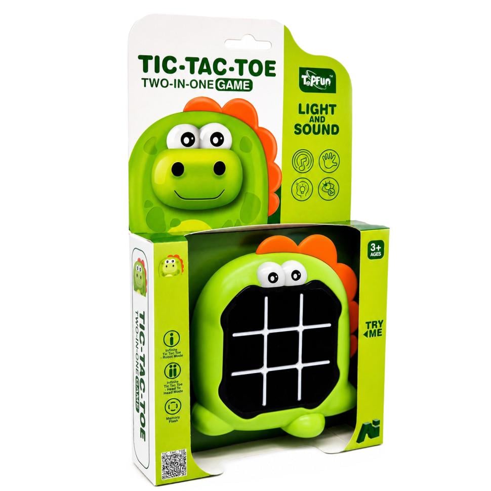 Игра настольная детская Bambi Нажми быстро: Динозавр Tic-Tac-Toe со светом и звуком
