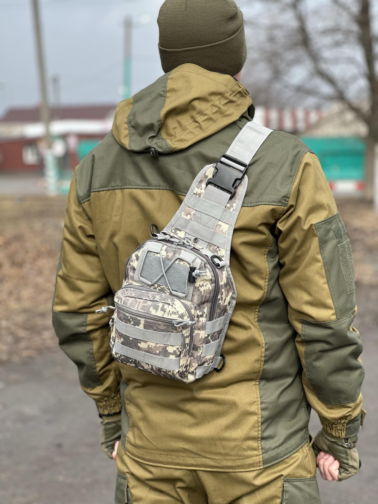 Сумка-слінг однолямкова Tactic із системою molle 7 л Pixel (095-pixel) - фото 2