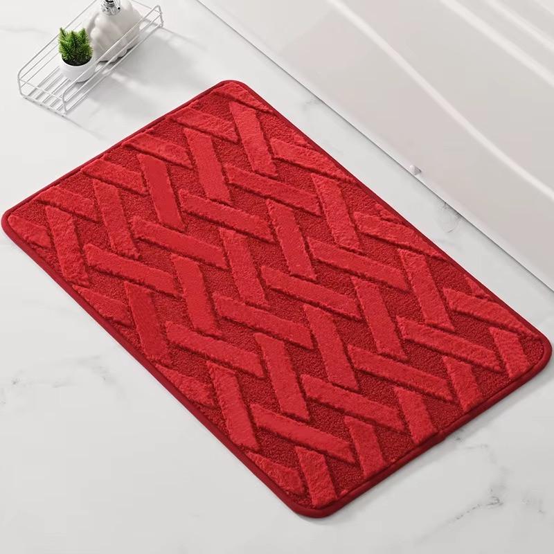 Коврик для ванной комнаты микрофибра антискользящий с узором 40х60 см Красный (2591676168) - фото 3
