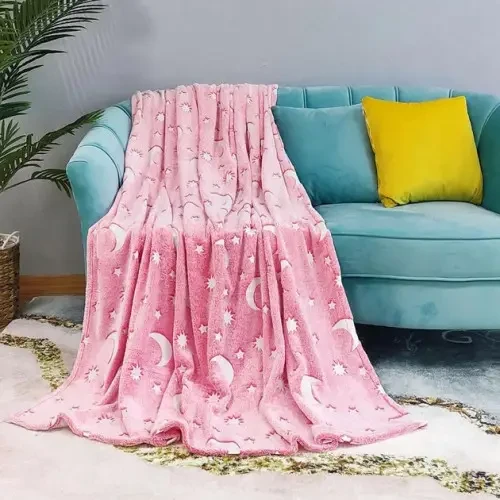 Плед с подсветкой Magic Blanket Звездное небо 100х150 см Розовый - фото 3