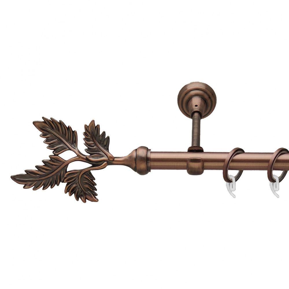 Карниз металевий Orvit Папороть однорядний відкритий/гладка труба/кільце фасонне металеве Мідь 19 мм 300 см (00-00011878)