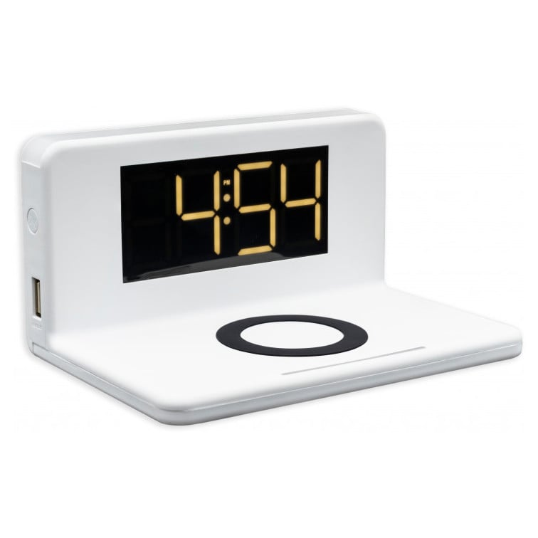 Часы с LED-подсветкой и беспроводной зарядкой SY-W0241 Белый