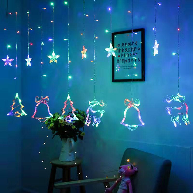 Гірлянда-штора світлодіодна Lesko YLX-028 Christmas story 2,5 м Різнокольоровий (21-49-8645-31171)