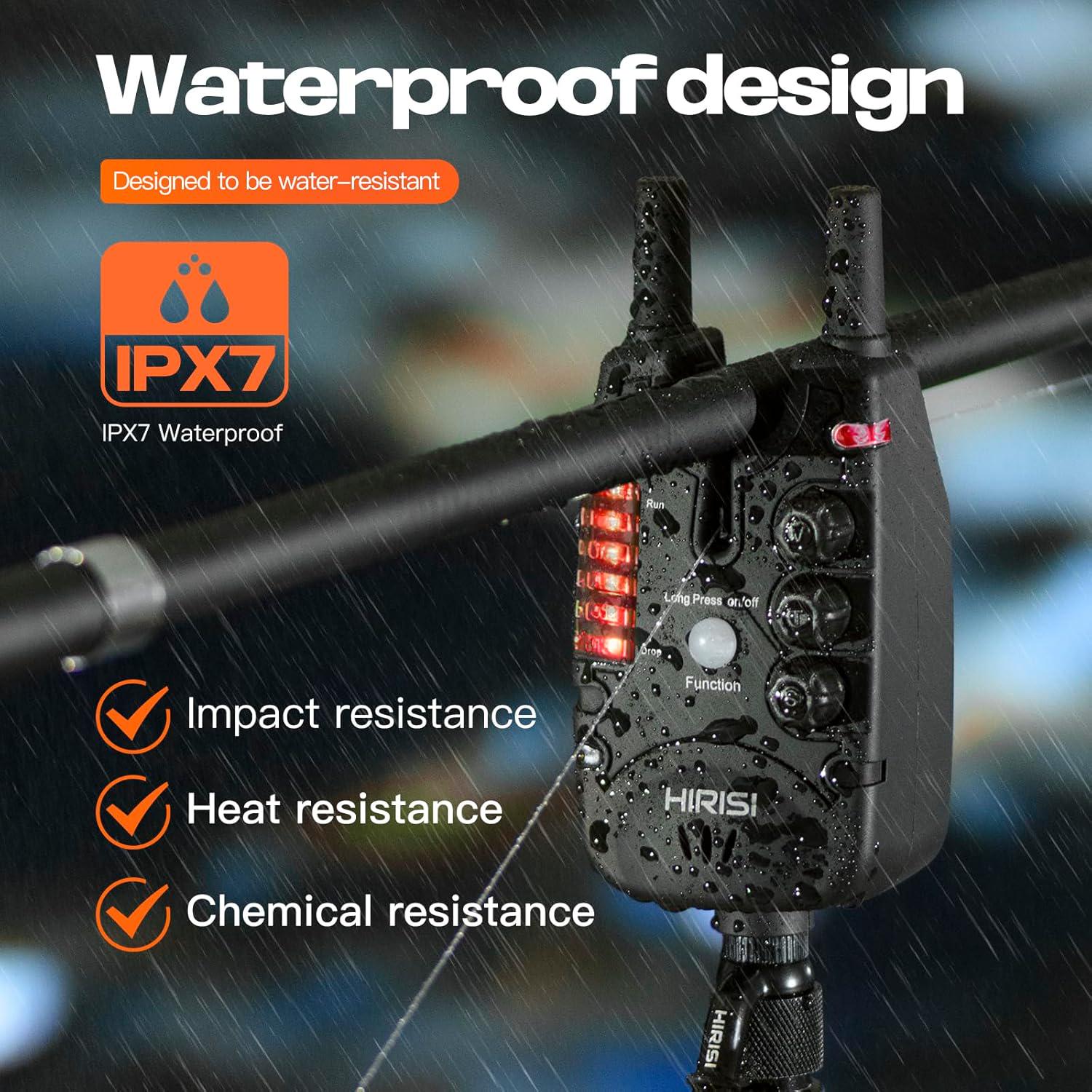 Сигнализатор поклевки для ловли Hirisi со светодиодной подсветкой/регулируемой громкостью/тоном и чувствительностью Black (S8) - фото 8