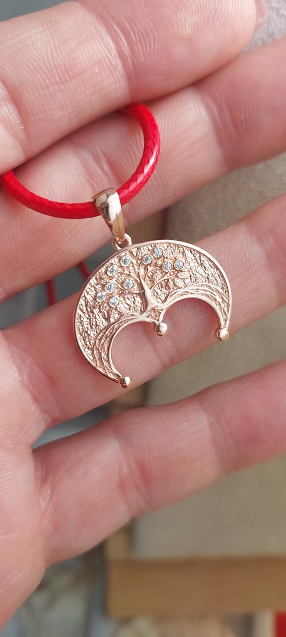 Підвіска срібна Лунниця з калиною та позолотою 925 проба (30156435) - фото 2 Підвіска срібна Лунниця з калиною та позолотою 925 проба (30156435) - фото 2