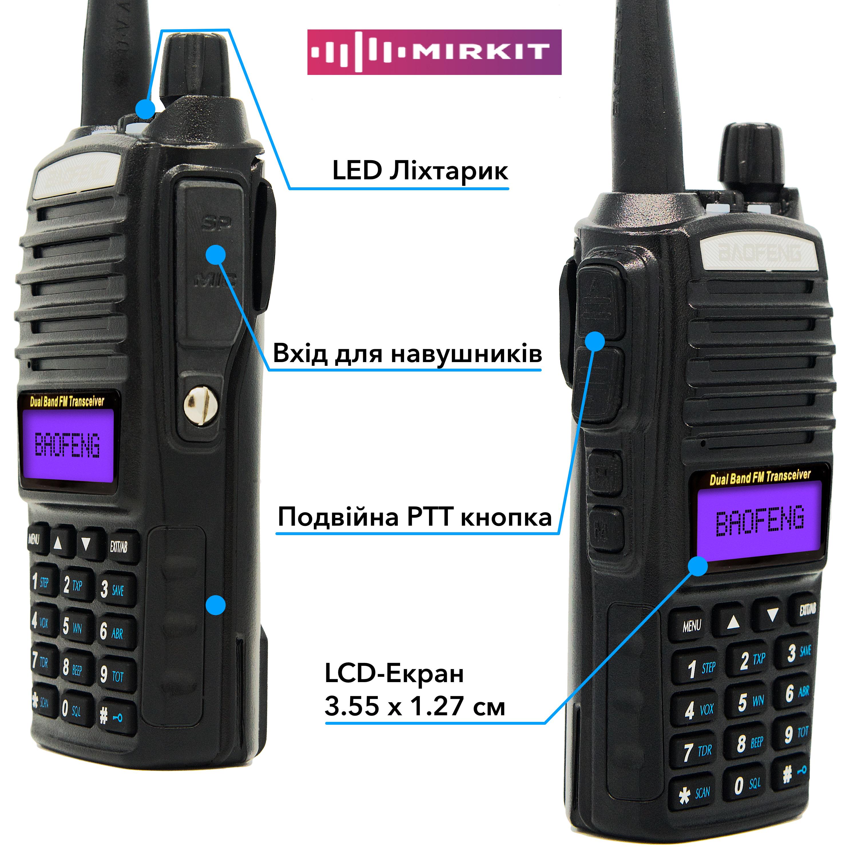 Рація Baofeng UV-82 MK5 UHF/VHF 8 Вт 1800 мАг з ремінцем на шию (008144) - фото 3