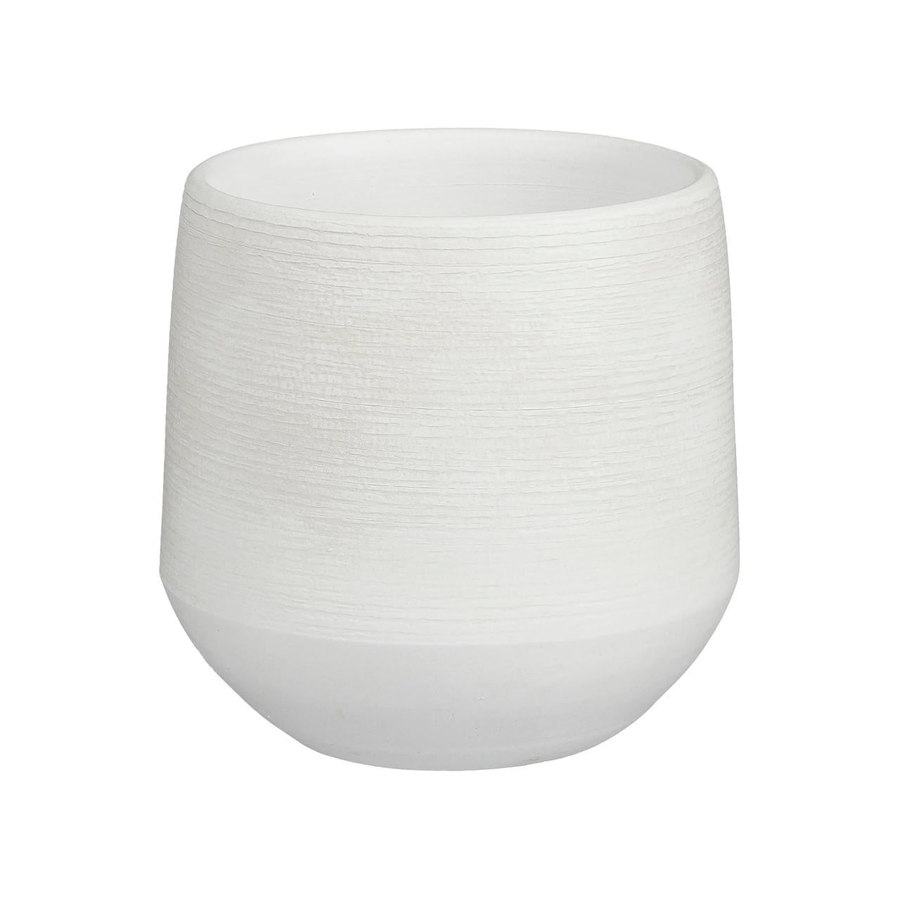 Кашпо Edelman Evora pot round 19х18 см Белый (A-025782)