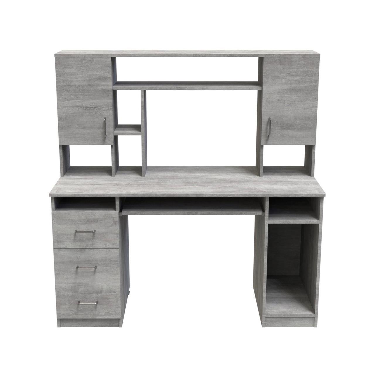 Компьютерный стол Анжело Ferrum-decor ДСП 16 мм 1400x1422x600 мм Бетон (FRD-104709)