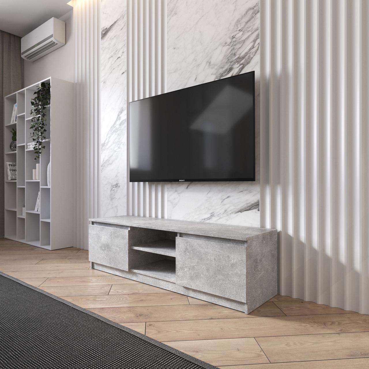 Тумба под телевизор Вайс R-14 1400×400×400 мм Бетон (30668901) - фото 1 Тумба под телевизор Вайс R-14 1400×400×400 мм Бетон (30668901) - фото 1