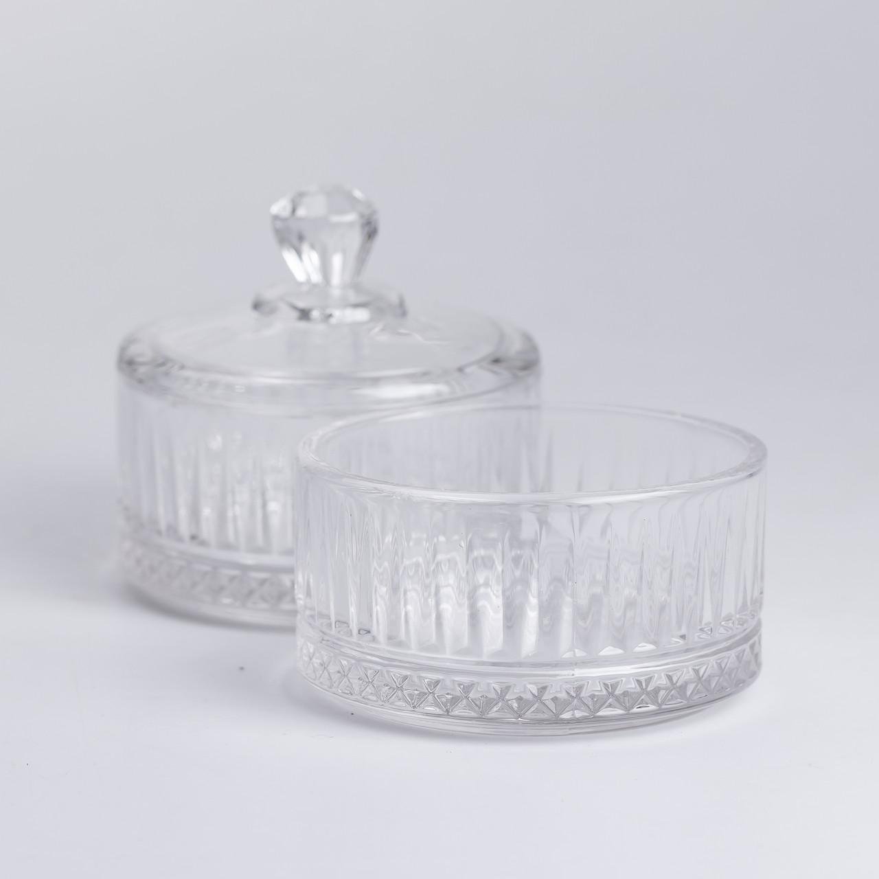 Цукерниця скляна дворівнева кругла 10 см (6017) - фото 7 Цукерниця скляна дворівнева кругла 10 см (6017) - фото 7