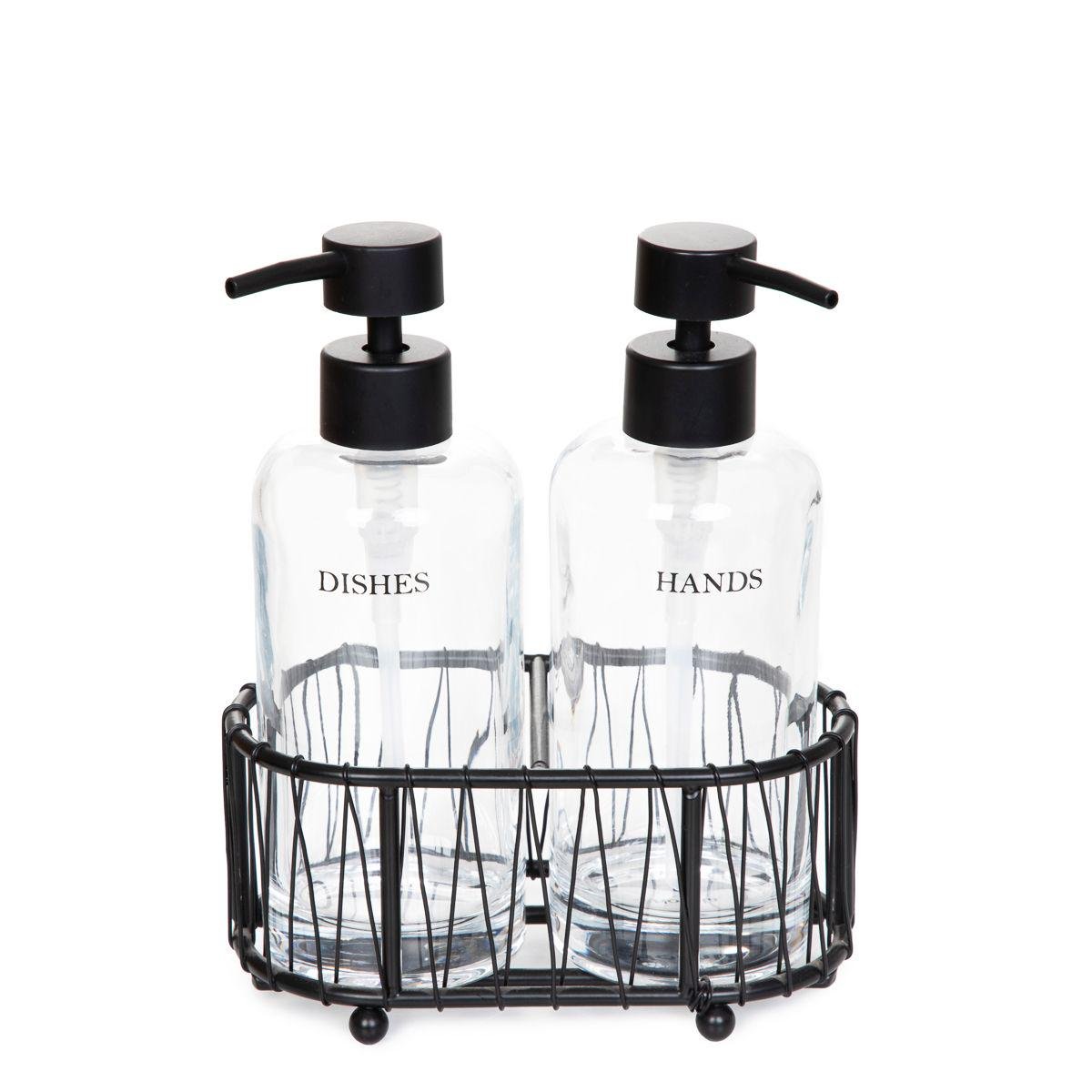 Набор дозаторов для мыла на подставке Homla GLAD 200 мл 2 шт. Прозрачный (213993)