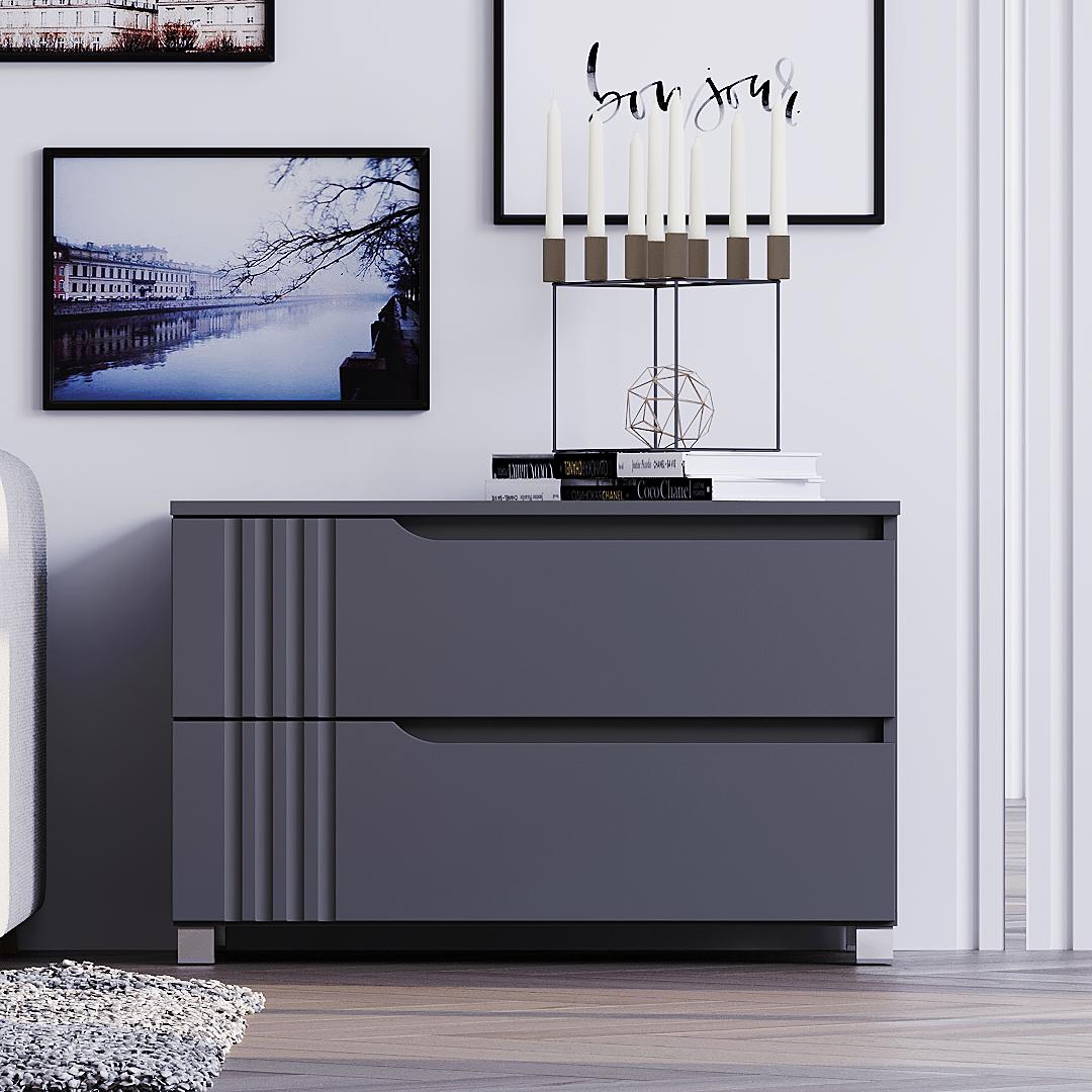 Комод DiPortes Портленд К-28 80/53/40 см Антрацит/Графіт (01448) - фото 1 Комод DiPortes Портленд К-28 80/53/40 см Антрацит/Графіт (01448) - фото 1