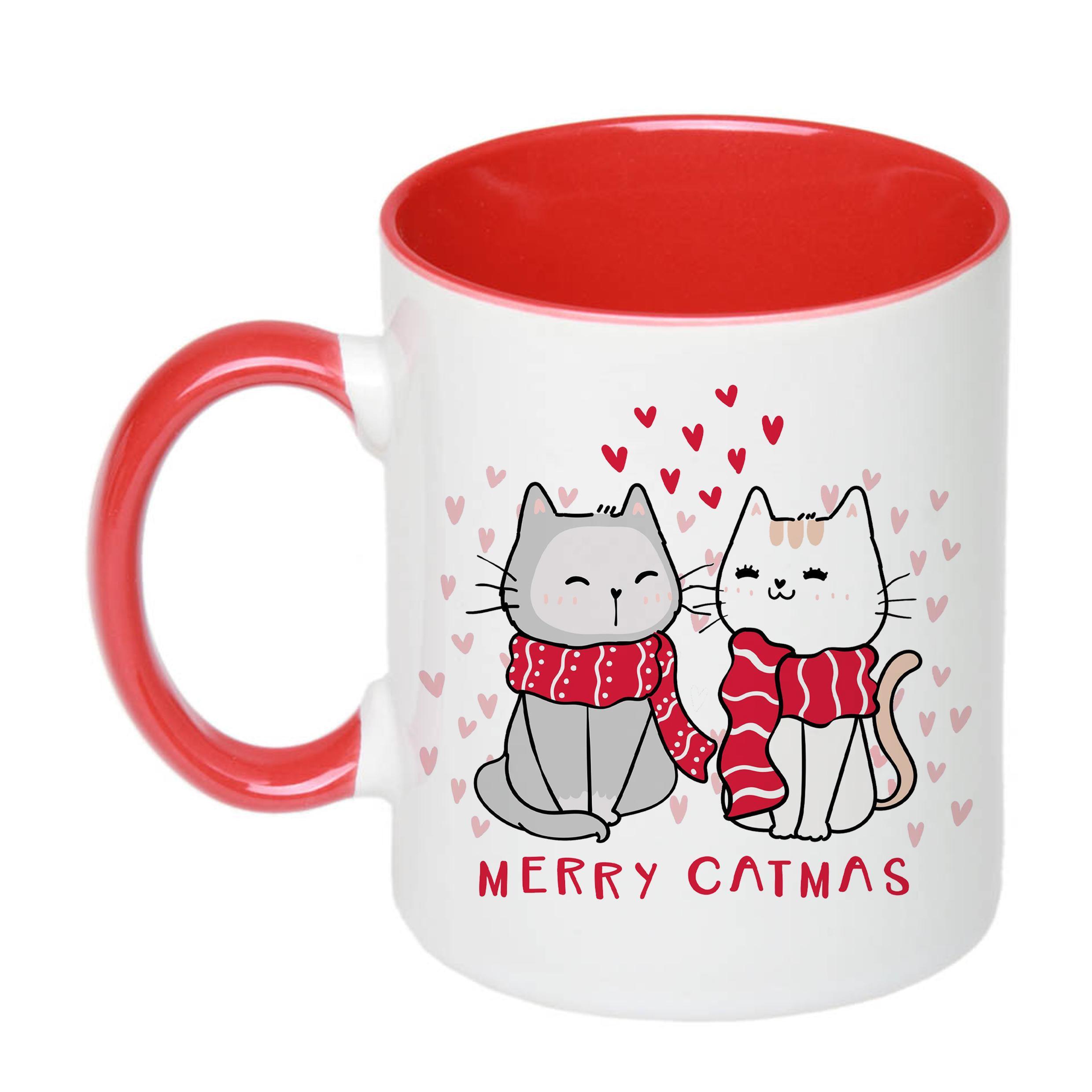 Чашка с печатью Merry Catmas 330 мл Красный (21406)