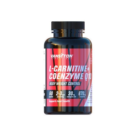 Жиросжигатель Vansiton L-Carnitine Coenzyme Q-10 для спорта 670 mg 60 caps - фото 1