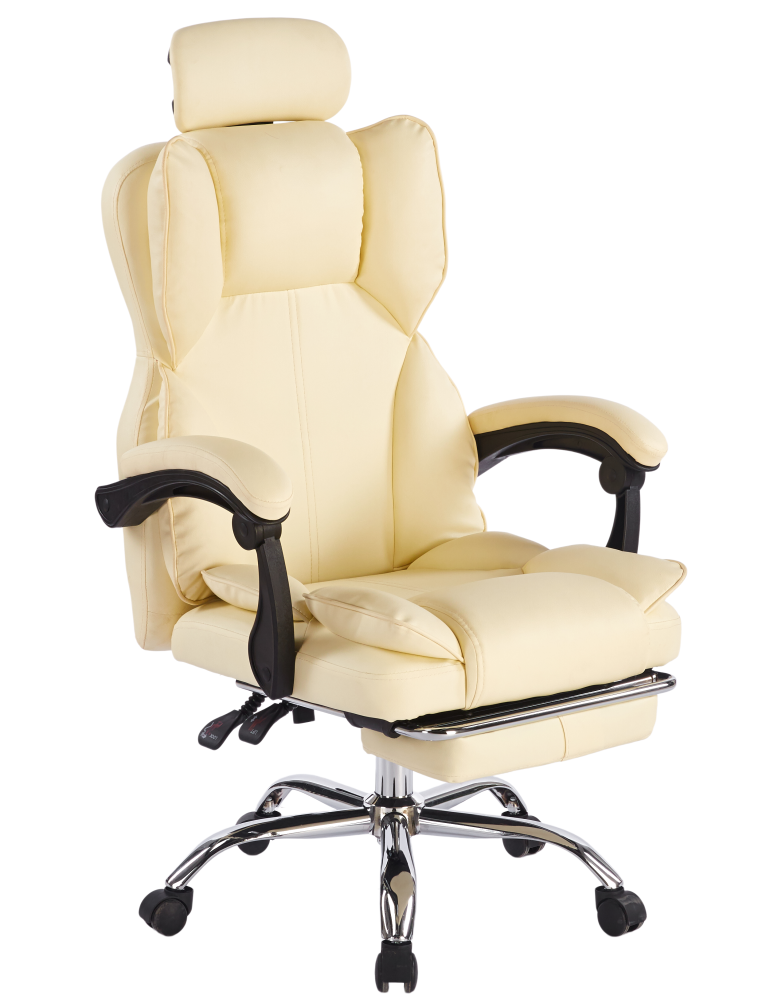 Крісло офісне Bonro B-058 з регульованою висотою сидіння і підставкою для ніг Бежевий (147-76-42412143) Крісло офісне Bonro B-058 з регульованою висотою сидіння і підставкою для ніг Бежевий (147-76-42412143)