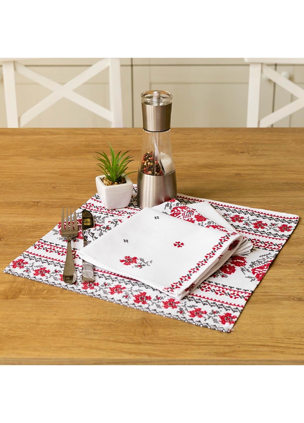 Салфетки Белый орнамент 35х35 см 4 шт.