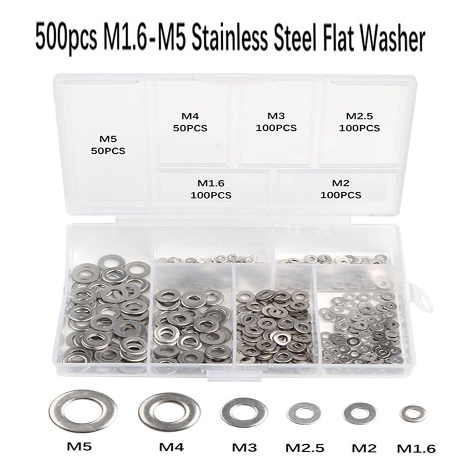 Набір шайб M1,6/M2/M2,5/M3/M4/M5 500 шт. DIN 125 (SP-0681500) - фото 2