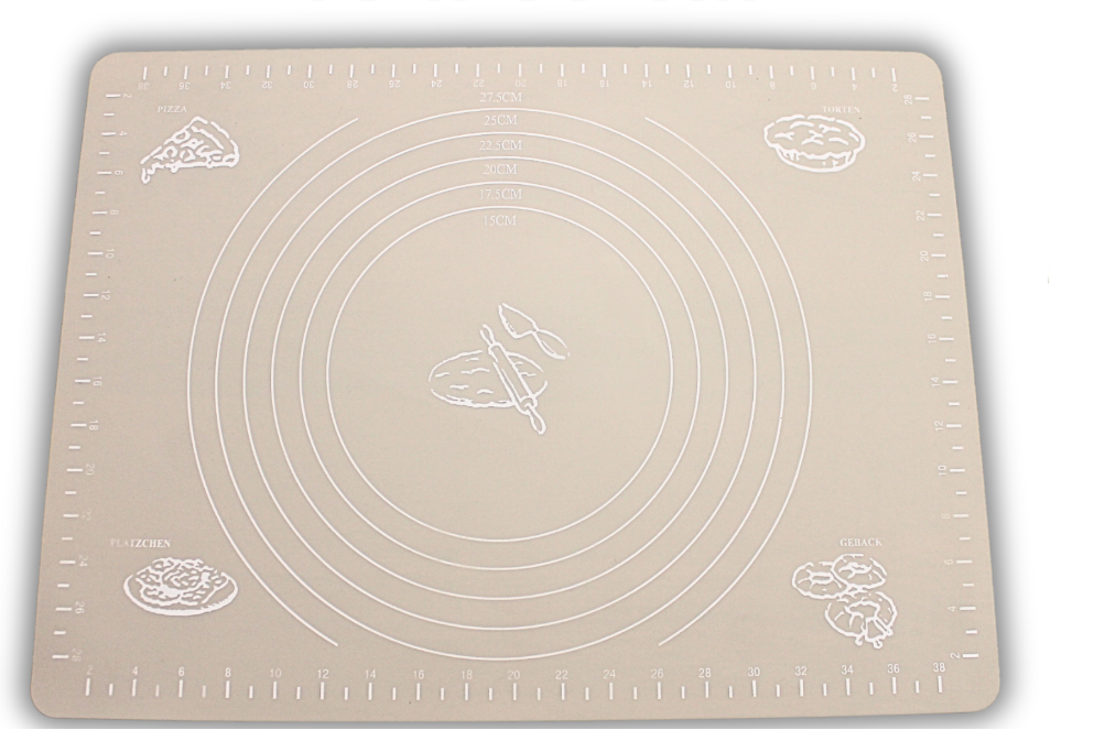 Коврик для теста силиконовый с разметкой 40х30 см Светло-серый