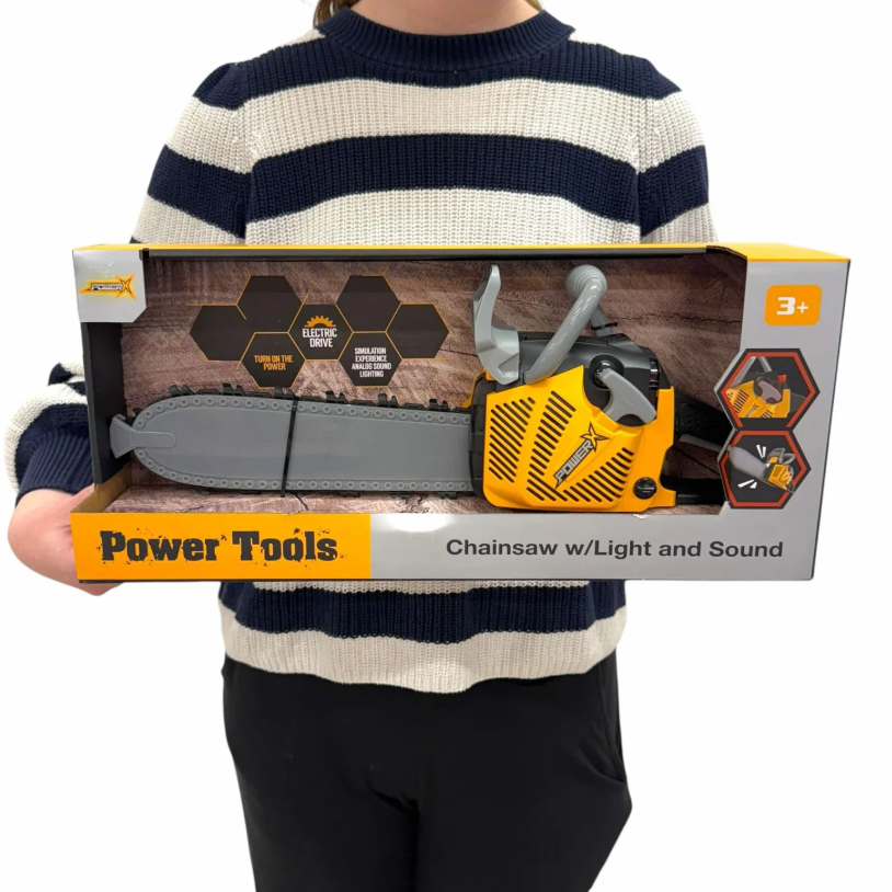 Детская бензопила Power Tools автоматическое вращение цепи со звуковыми эффектами на батарейках (T001) - фото 9 Детская бензопила Power Tools автоматическое вращение цепи со звуковыми эффектами на батарейках (T001) - фото 9