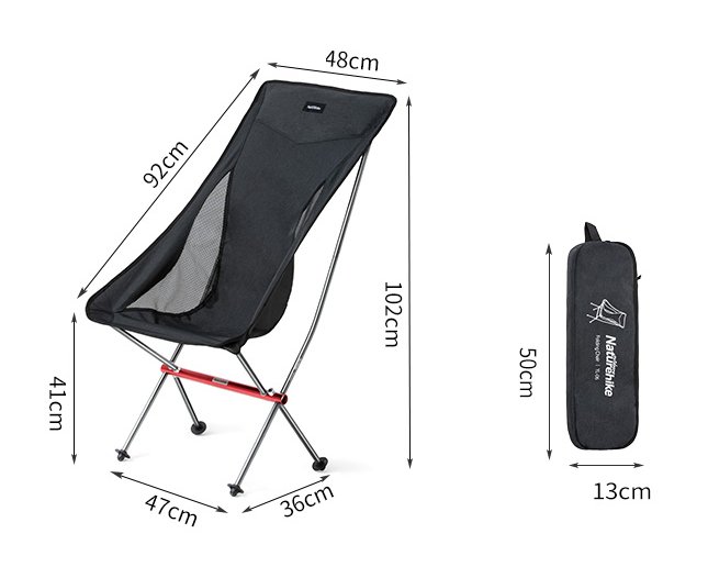 Крісло складне Naturehike YL06 New Backrest Chair NH18Y060-Z Black - фото 7