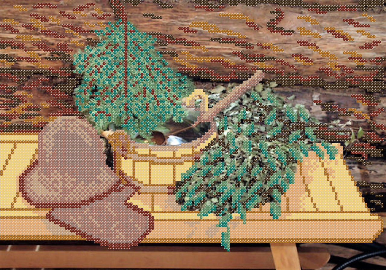 Схема для вышивки бисером Эх банька (1226341772)