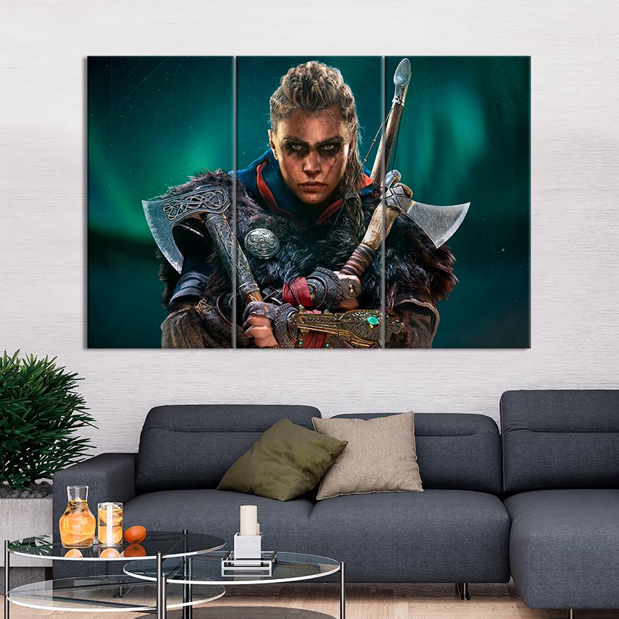 Настенний декор Сестра Волка игра Assassin’s Creed Valhalla 128x81 см (A203-3)