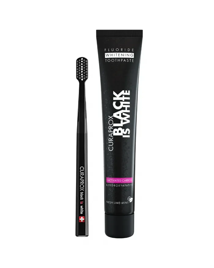 Відбілююча зубна паста Curaprox Black is White 90 мл + зубна щітка Curaprox Ultra Soft (CS5460)