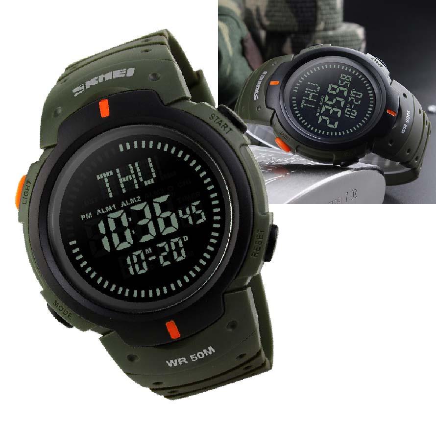 Часы наручные Skmei 1231AG Military и компас Green - фото 2 Часы наручные Skmei 1231AG Military и компас Green - фото 2