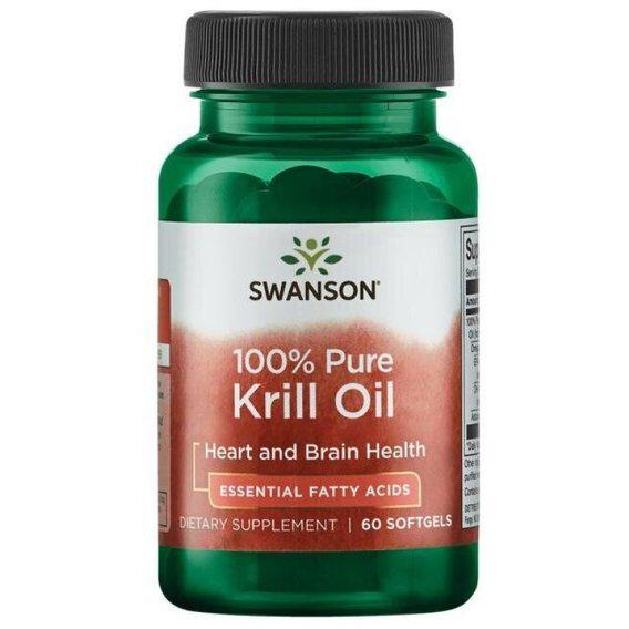 Масло криля Swanson 100% Pure Krill Oil 500 мг 60 Softgels (SWA-17059)