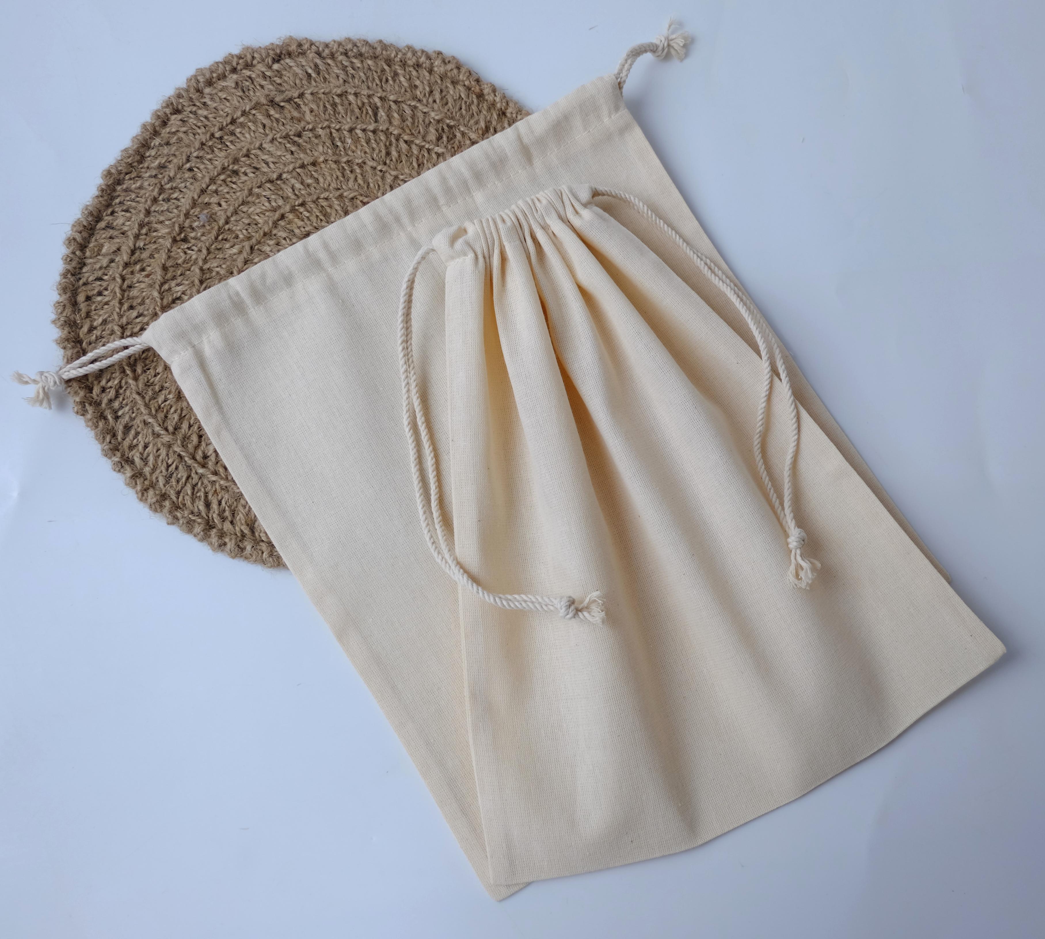Мішок з бавовни для зберігання/пакування 30х25 см Бежевий