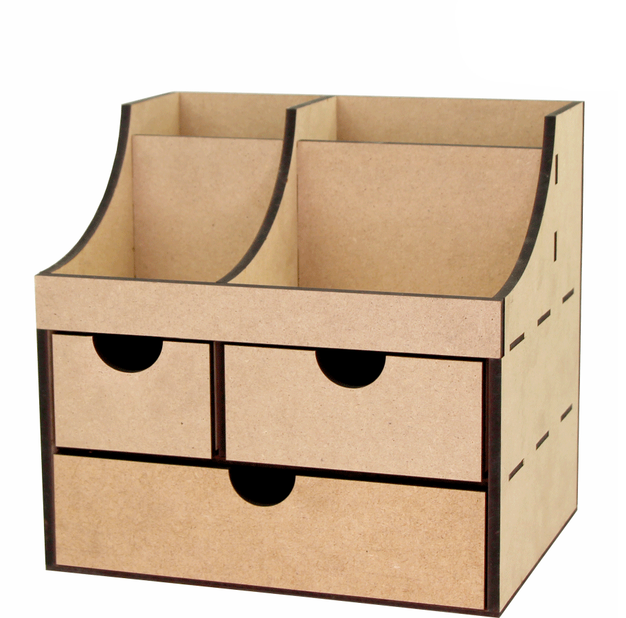 Декоративний комод-органайзер для декупажу Rosa Talent 3 шухляди МДФ 24х19х23 см (4823098524977)