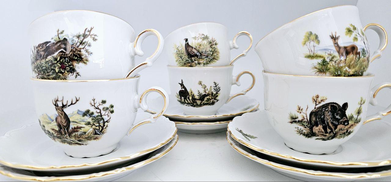 Сервіз чайний Gloria fine porcelain Bavaria Handwork Bayreuth Полювання порцеляна 12 предметів 16 см 250 мл (538-0003) - фото 3