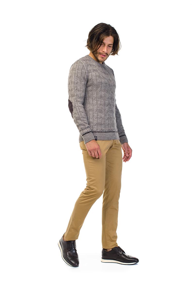 Джемпер з узором і контрастними полосами SVTR р. 52 Капучіно (166) - фото 4 Джемпер з узором і контрастними полосами SVTR р. 52 Капучіно (166) - фото 4