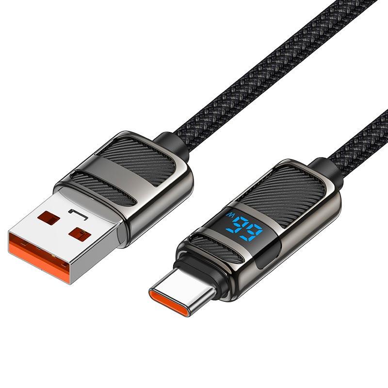 Кабель для зарядки Hoco U137 Type-C Line charging data cable with display 1,2 м Черный (e6730e32)