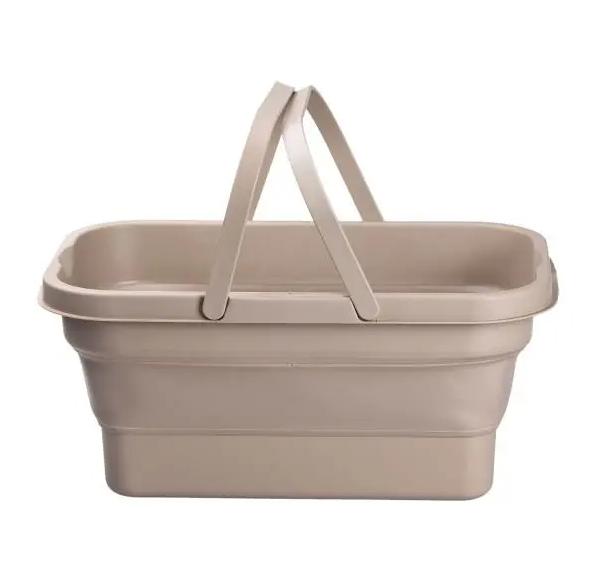 Корзина для пикника со столиком раскладная 44х26х23 см Бежевый