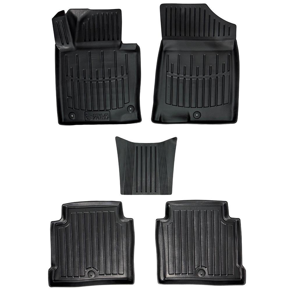 Коврики в салон SOVA-PL для Hyundai Sonata LF 2014-2019 резиновые 5 шт. Черный (28800449)