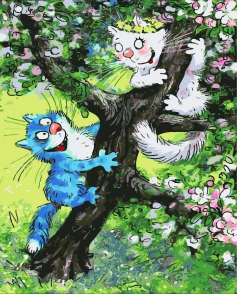 Картина по номерам Strateg Животные Поймай меня если можешь 40х50 см в термопакете (SY6353-mt)