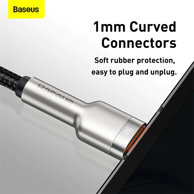 Кабель BASEUS Cafule Series Metal USB to Type-C 66 Вт 6А тканевая оплетка 0,25 м Чорний - фото 3