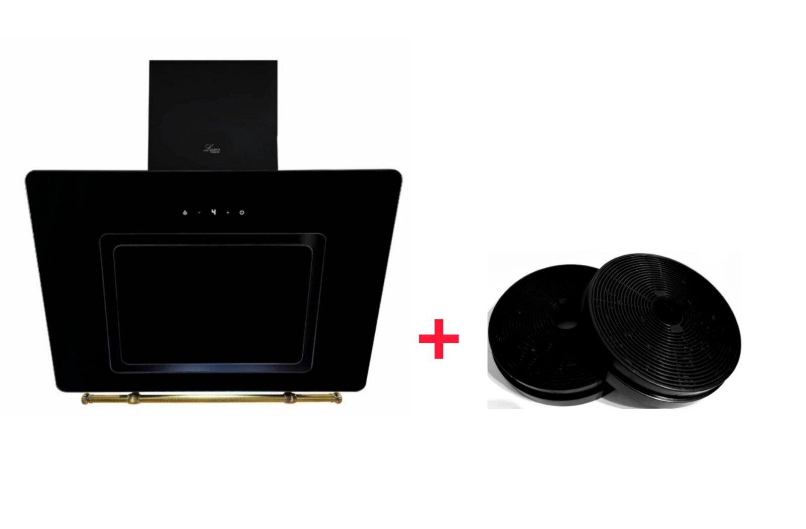 Витяжка похила Luxor Laura 1450 Ultra LED BK KUP 4 швидкості з фільтрами захисту двигуна 2 шт. (25401013) - фото 2