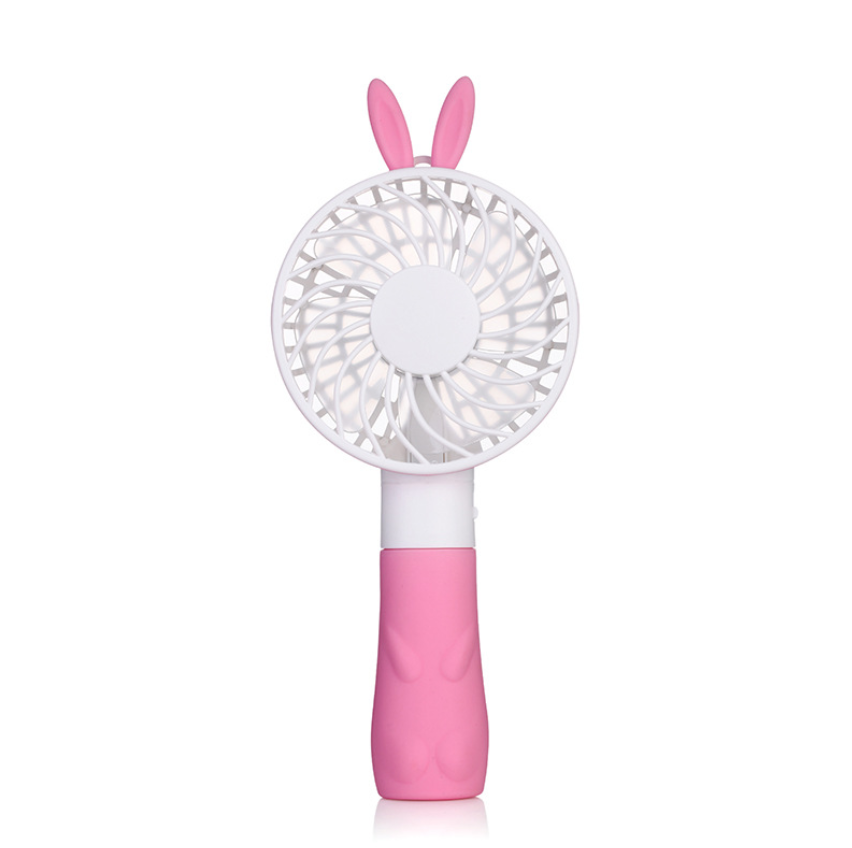 Ручной мини вентилятор SUNROZ Mini Fan с аккумулятором 1200 mAh Princess Rabbit USB Розовый (SUN0693)