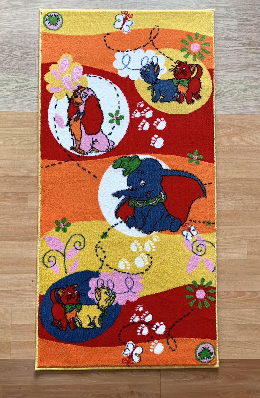 Ковер детский с животными A655A прямоугольный для комнаты 70x140 см (2644357237)