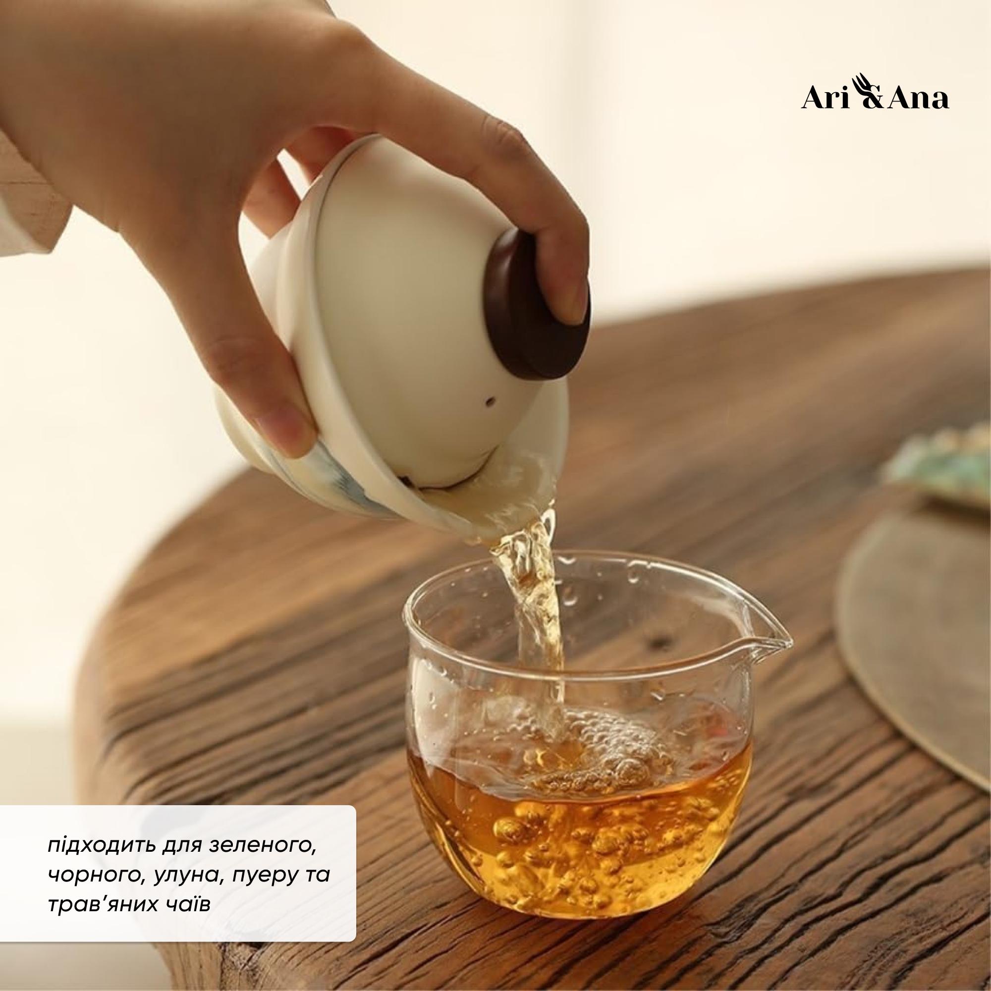 Набор портативный чай в футляре гайвань/чахай/чашки и контейнер для чая керамика (11111123) - фото 9 Набор портативный чай в футляре гайвань/чахай/чашки и контейнер для чая керамика (11111123) - фото 9