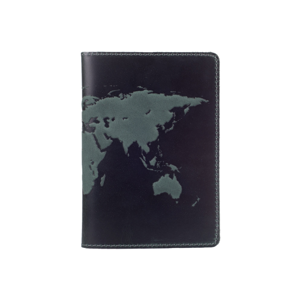 Обложка для паспорта с отделением карт с художественным тиснением World Map Зеленый (PC-02-S19-5920-T001)