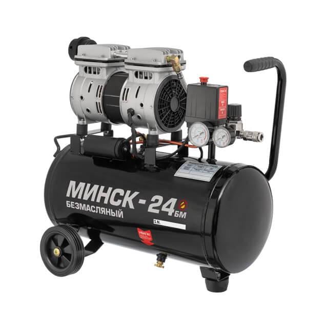 Компрессор Intertool PT-0019 Минск-24 безмасляный 2 цилиндра БМ 24 л 1,1 кВт 220 В 8 атм 145 л/мин (12418867)